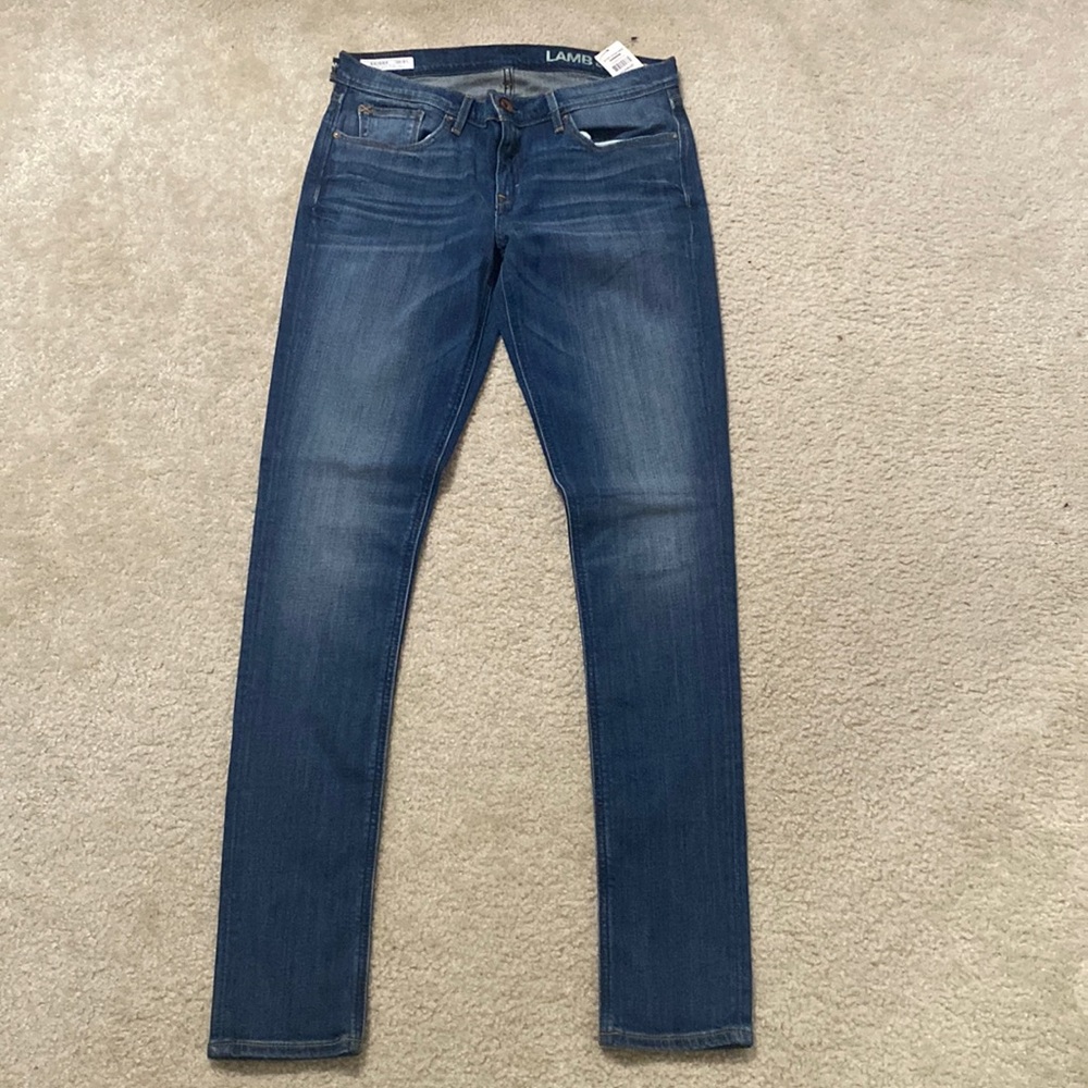 Lamb and flag skinny jeans